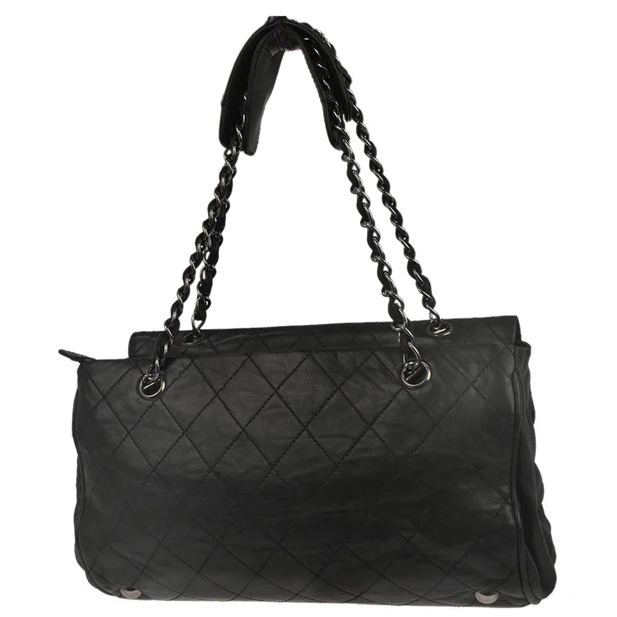 Chanel 2006-2008 Black Lambskin Ritz Flap Handbag - Image 2
