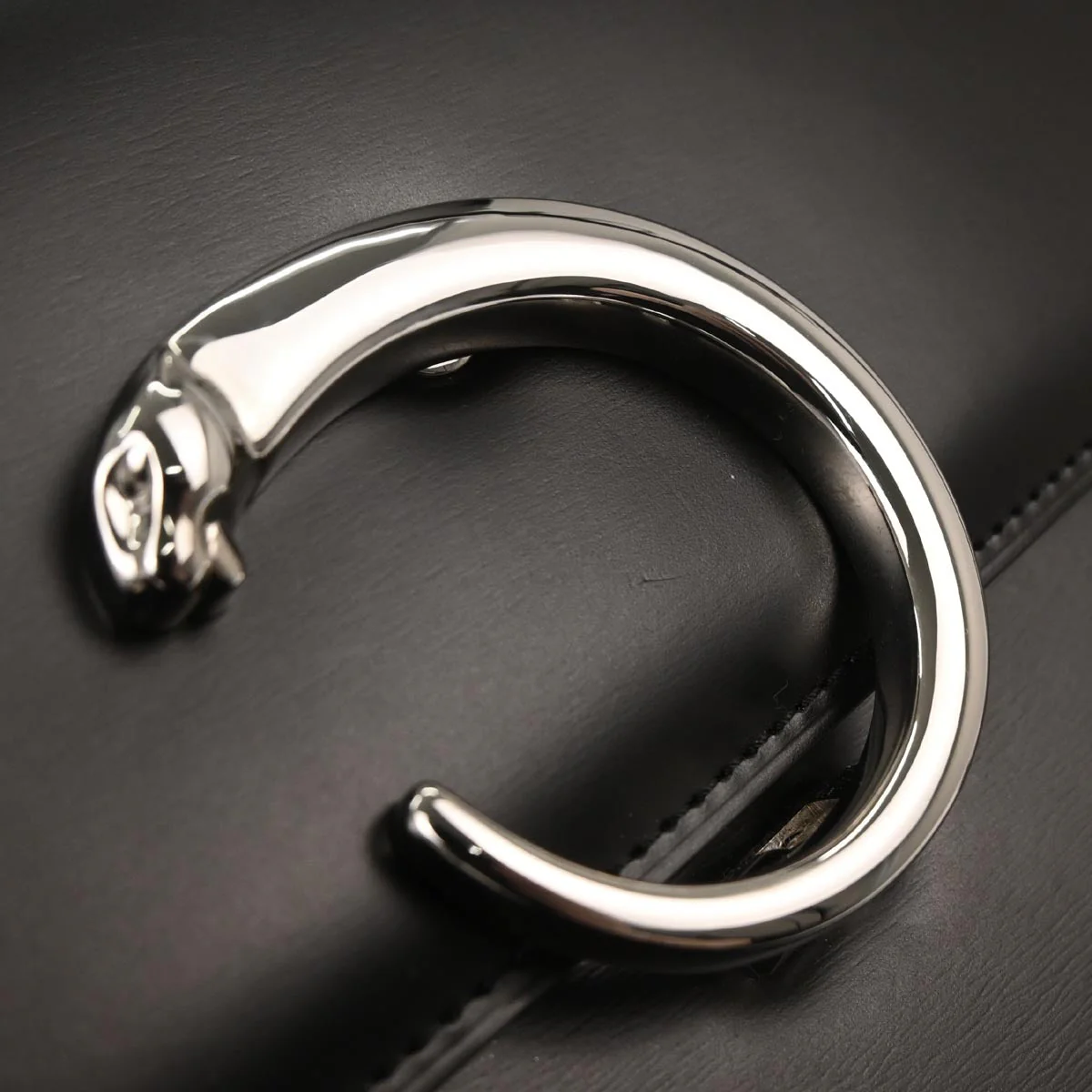 Cartier Black Leather Panthere Handbag - Image 5