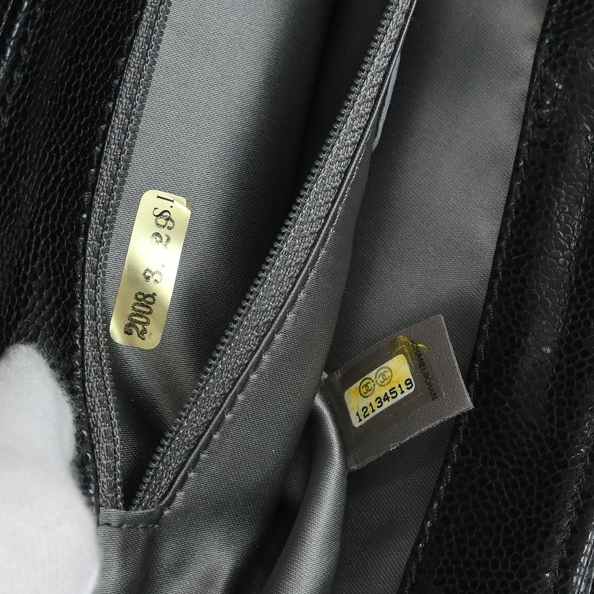 Chanel Black Caviar Skin Mademoiselle Lock Shoulder Bag - Image 10