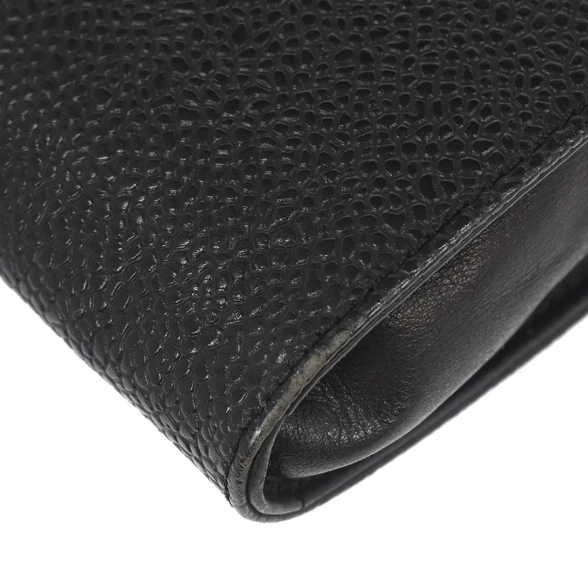 Chanel Black Caviar Skin Chain Shoulder Bag Pochette Phone Case - Image 6