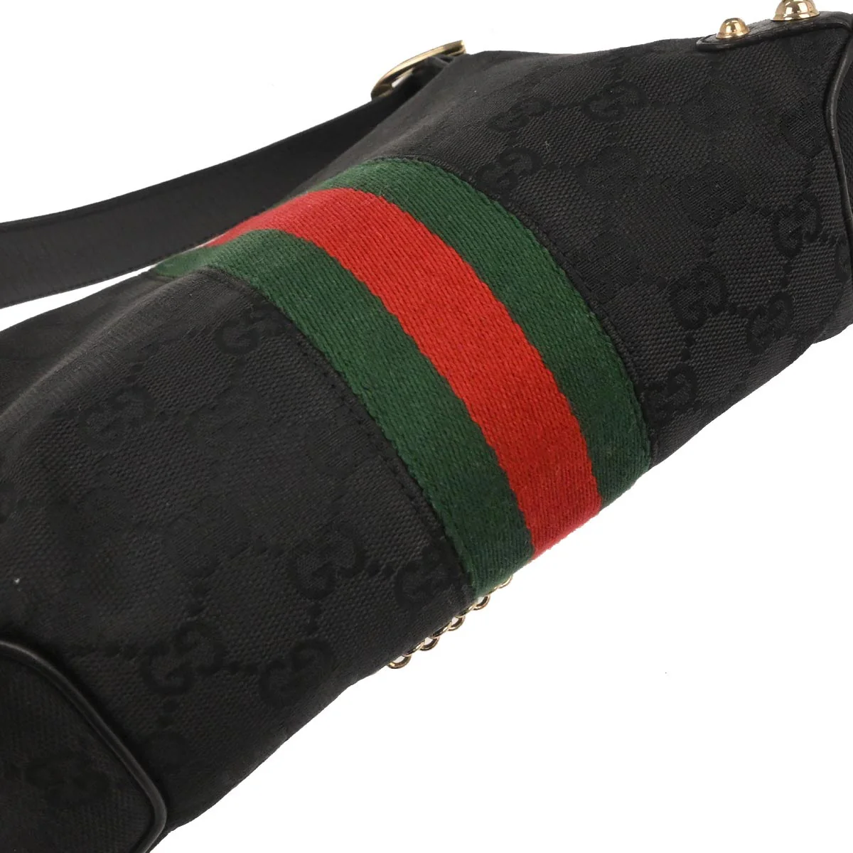 Gucci Black GG Horsebit Handbag - Image 4