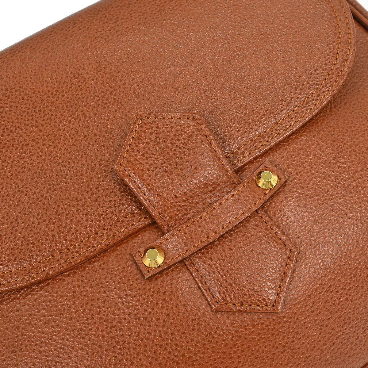 Yves Saint Laurent Brown Leather Shoulder Bag - Image 4