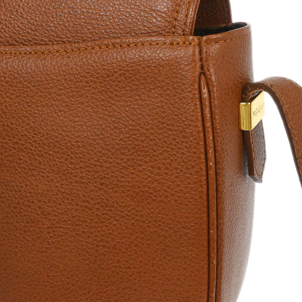 Yves Saint Laurent Brown Leather Shoulder Bag - Image 5