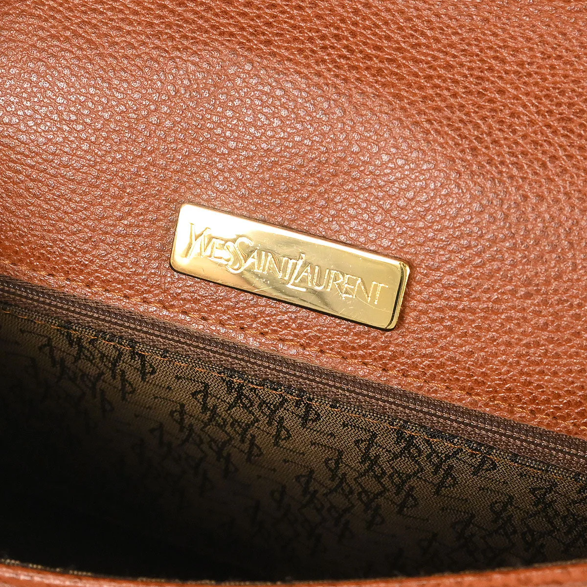 Yves Saint Laurent Brown Leather Shoulder Bag - Image 9