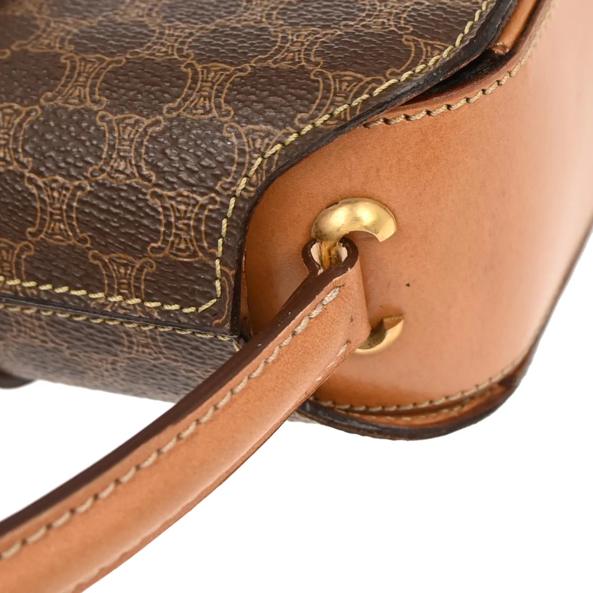 Celine Brown Macadam Handbag - Image 4