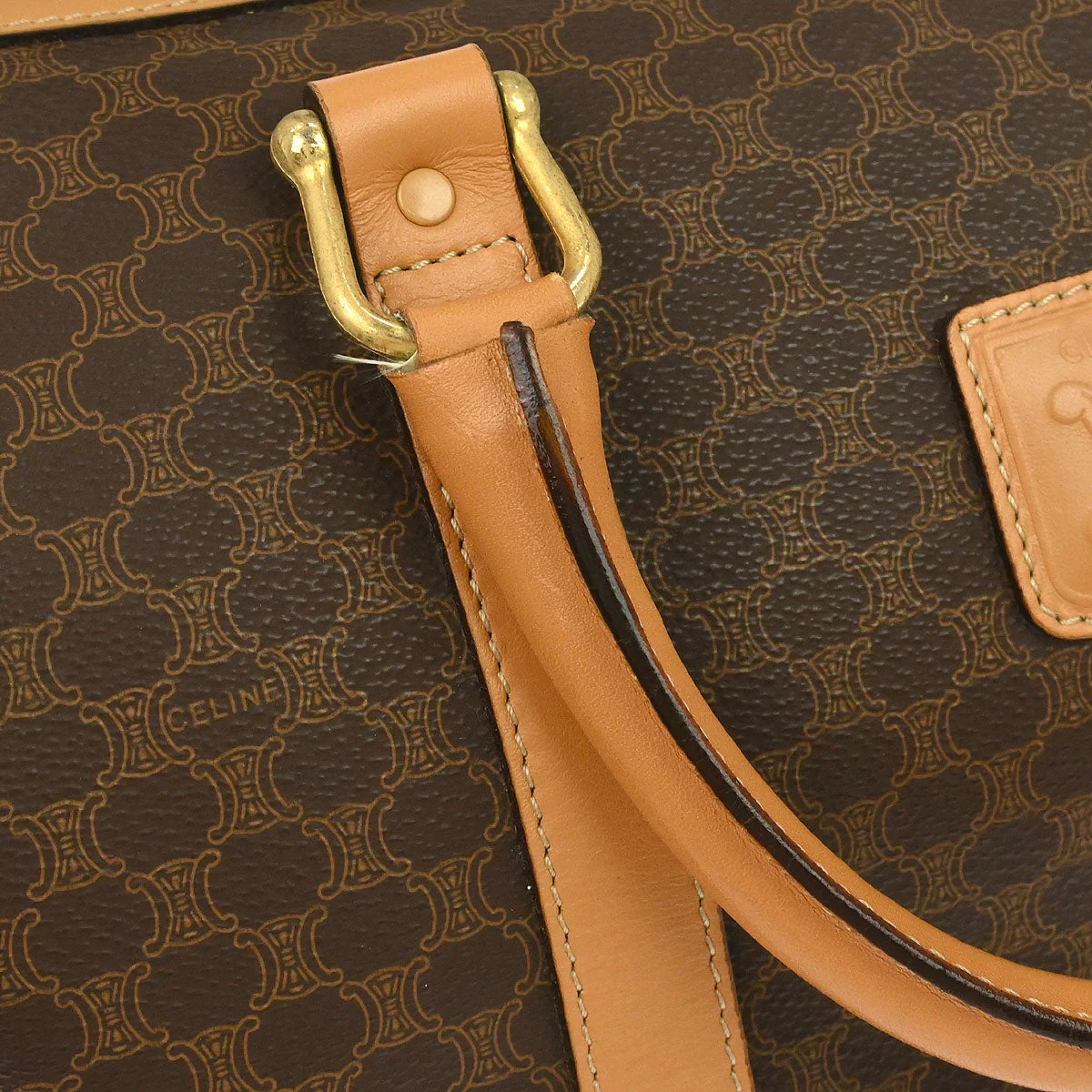 Celine Brown Macadam Handbag - Image 8