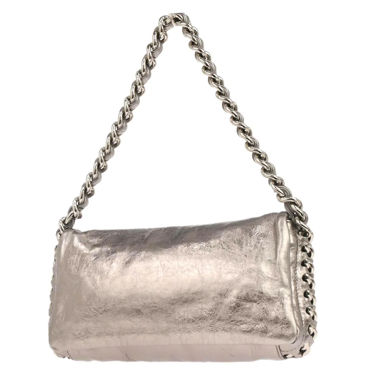 Chanel Metallic Silver Calfskin Handbag - Image 2