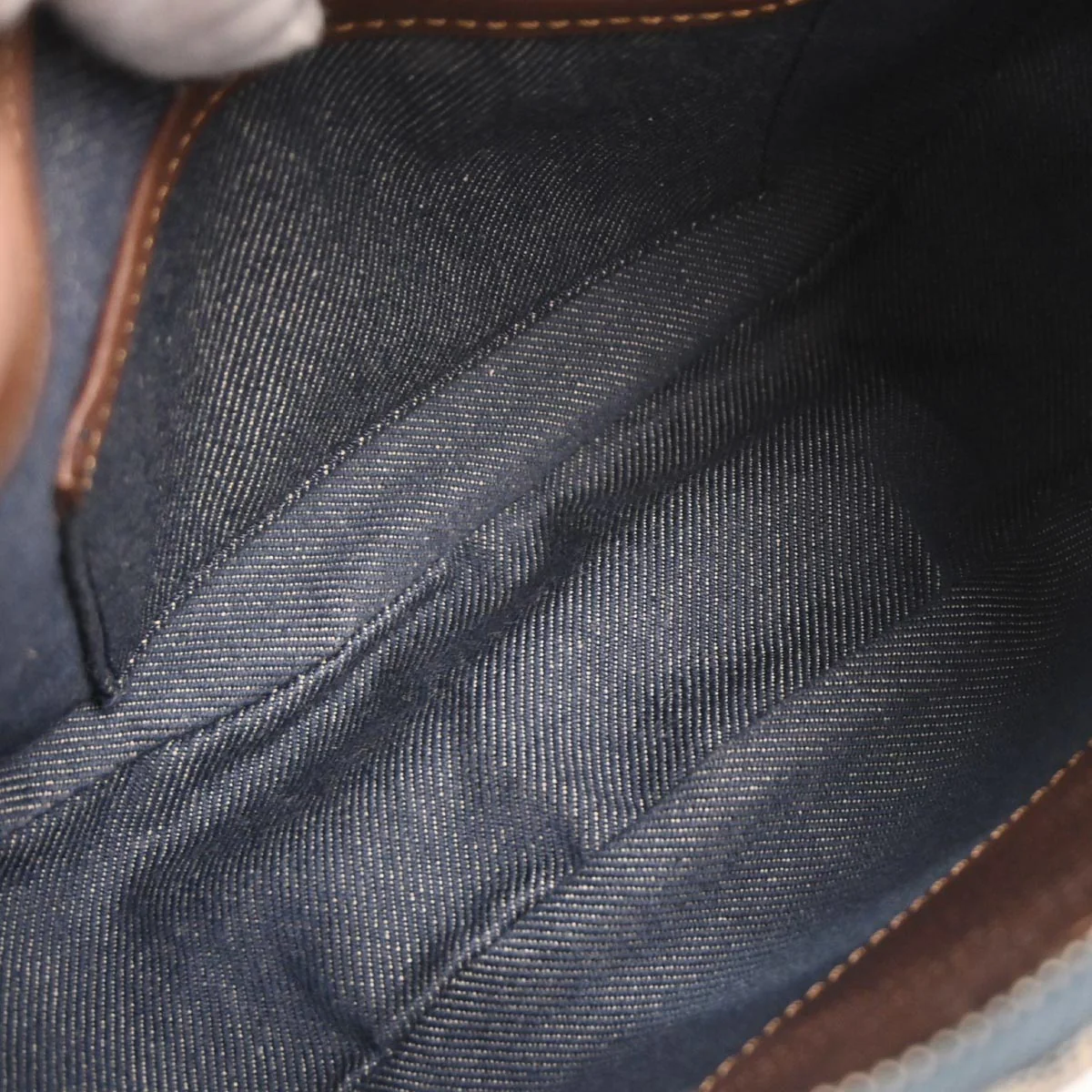 Celine Blue Denim Macadam Handbag - Image 8