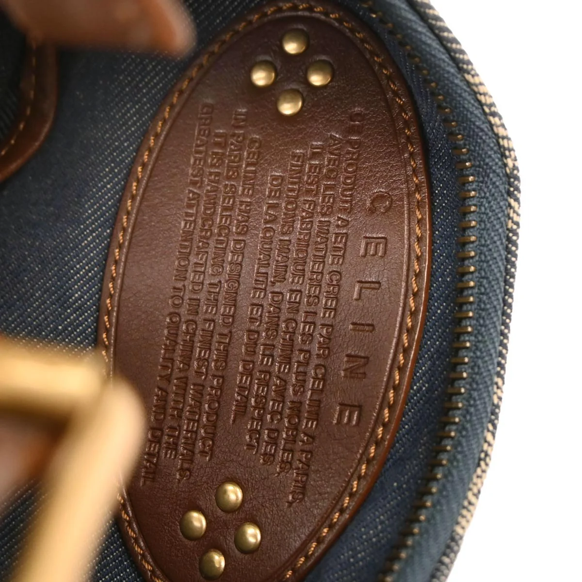 Celine Blue Denim Macadam Handbag - Image 9