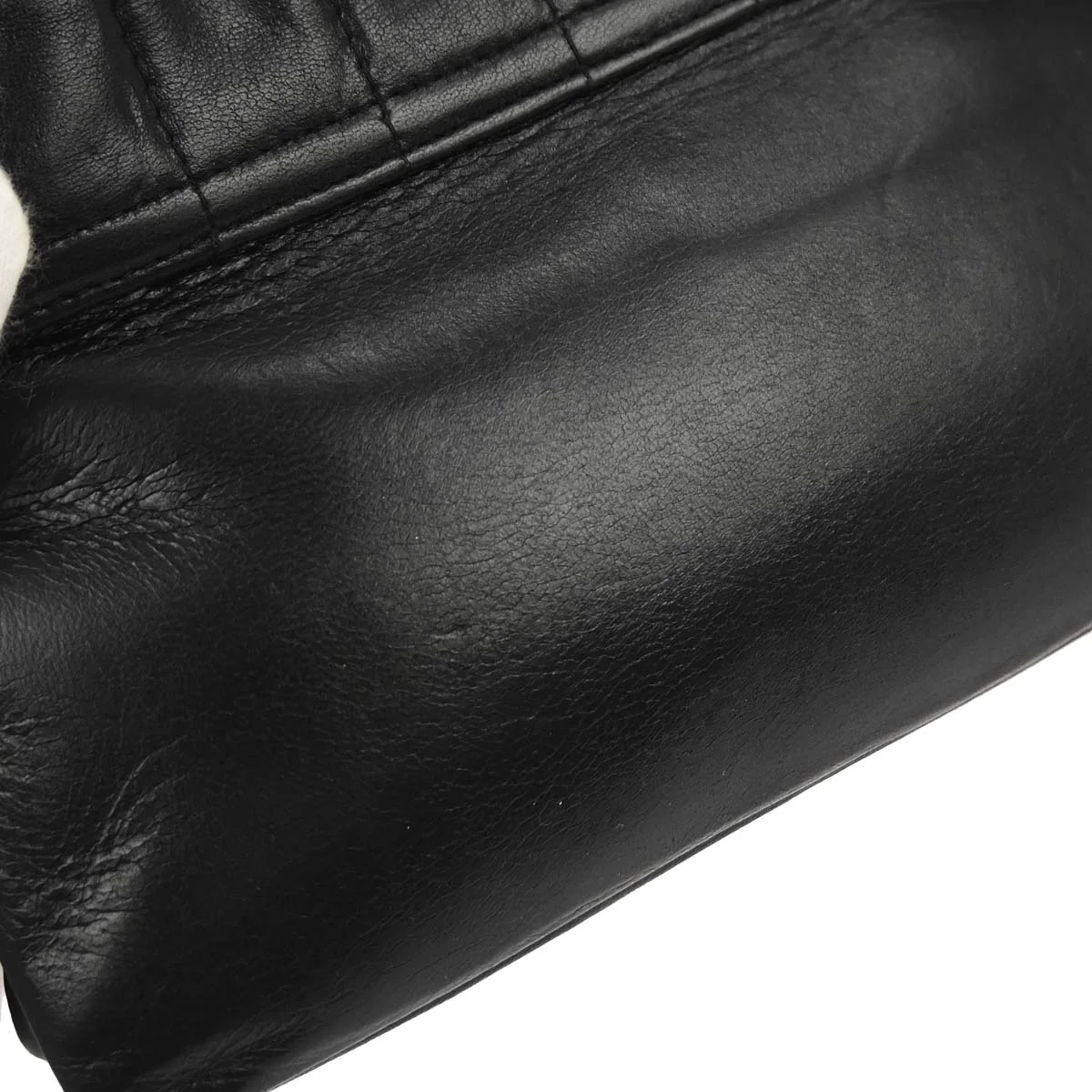 Chanel 2005-2006 Black Lambskin Choco Bar Mademoiselle Lock Handbag - Image 3