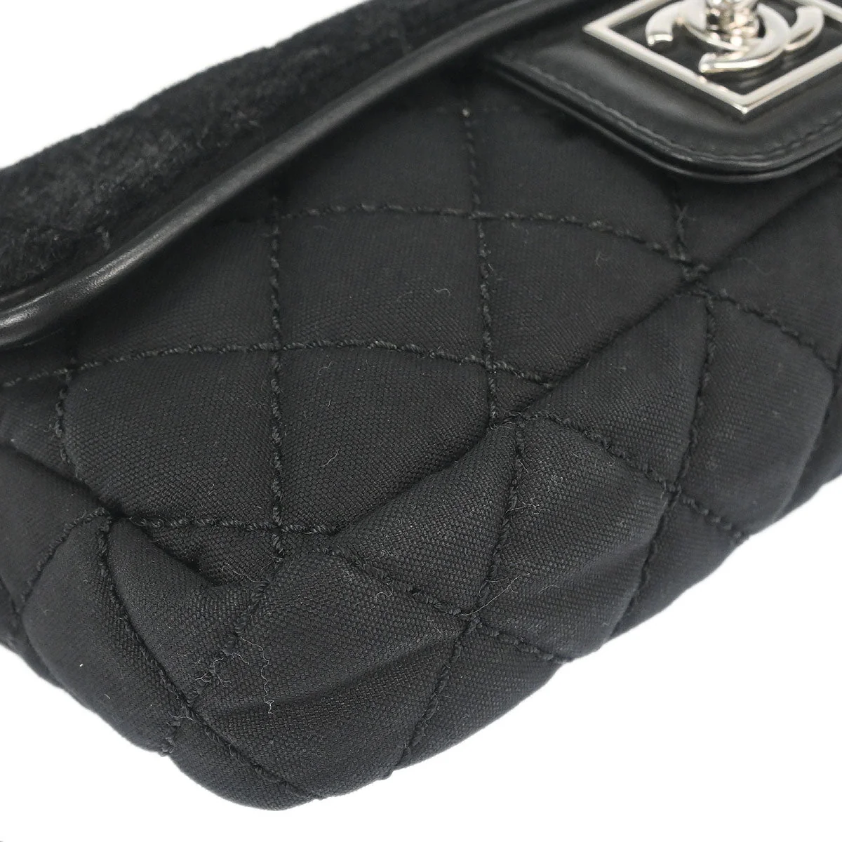 Chanel 2005-2006 Black Pony Hair Canvas Sport Line Flap Chain Shoulder Bag - Image 3