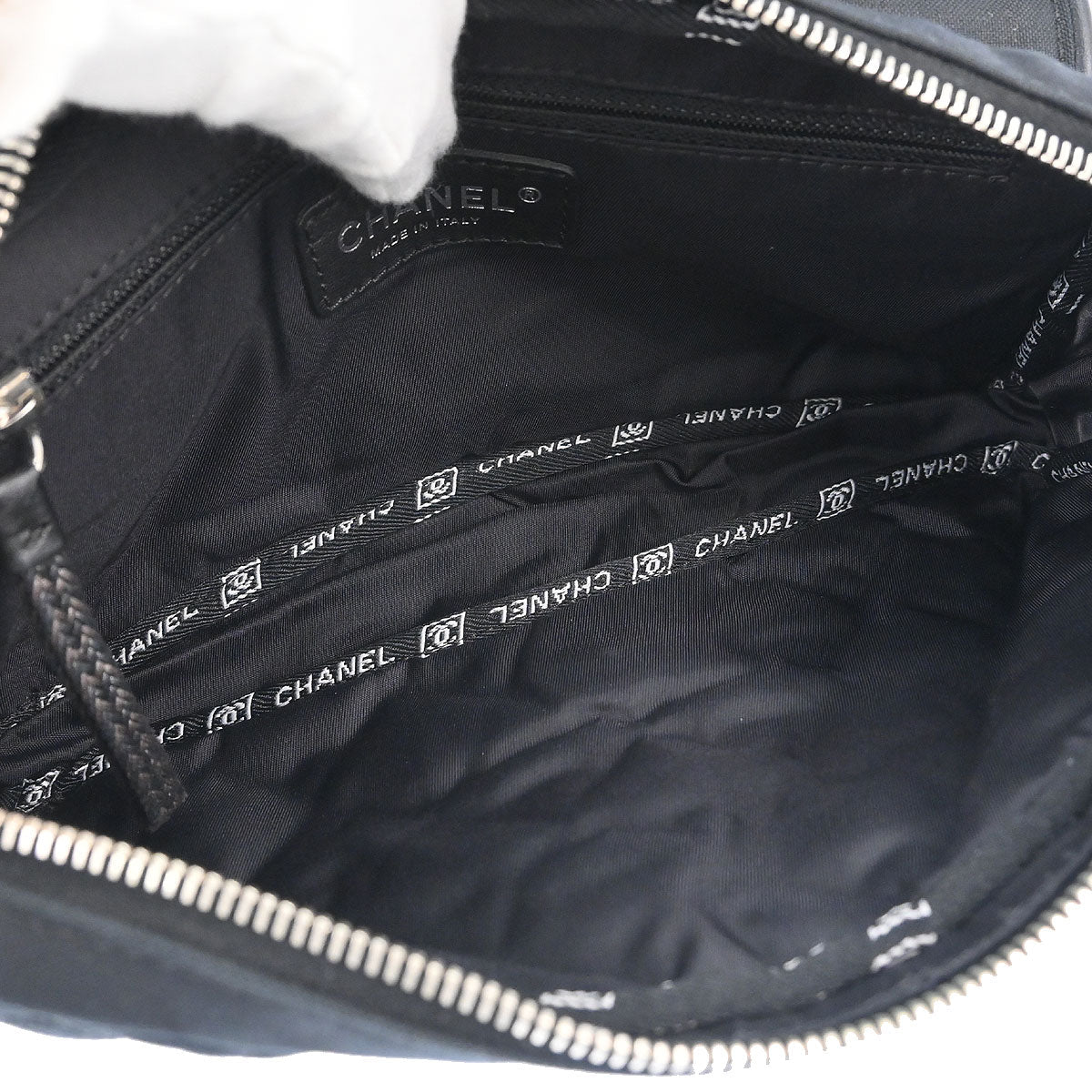 Chanel 2005-2006 Black Pony Hair Canvas Sport Line Flap Chain Shoulder Bag - Image 8