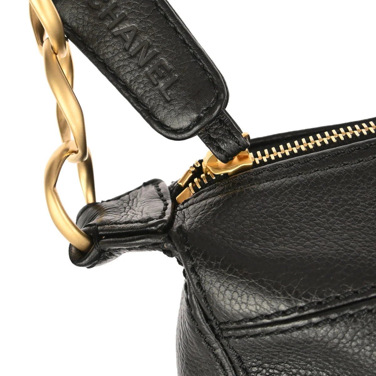 Chanel 2003-2004 Black Calfskin Chain Handbag - Image 4
