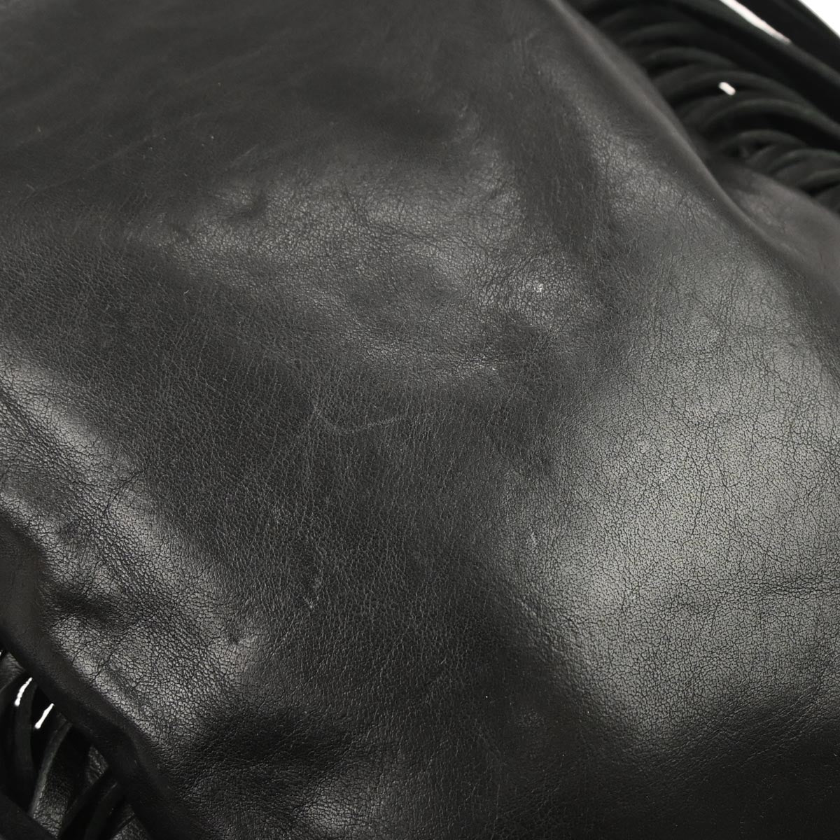 Saint Laurent Black Leather Anita Fringe Crossbody Bag - Image 5