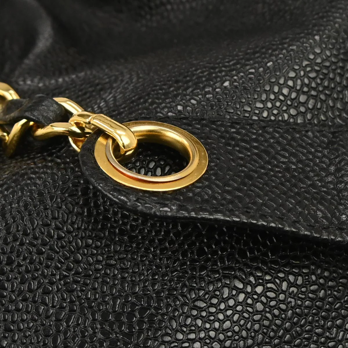 Chanel Black Caviar Skin Triple CC Bucket Shoulder Bag - Image 3