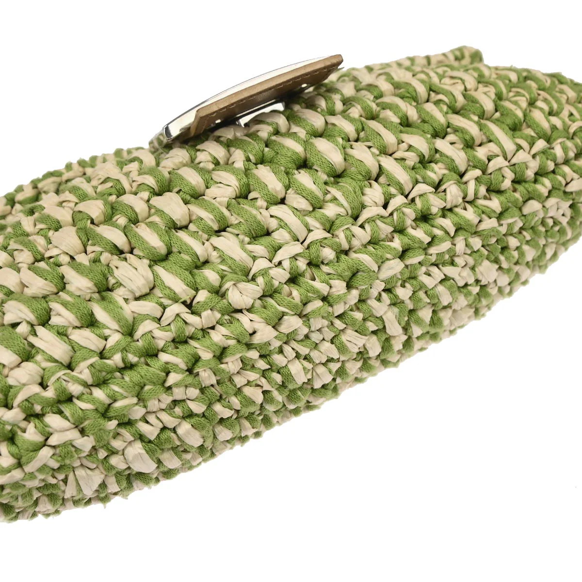 Fendi Green Straw Baguette Handbag - Image 7