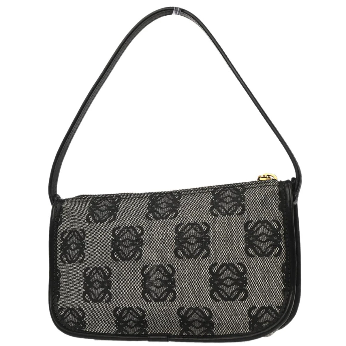 Loewe Gray Canvas Anagram Accessory Pouch Handbag - Image 2