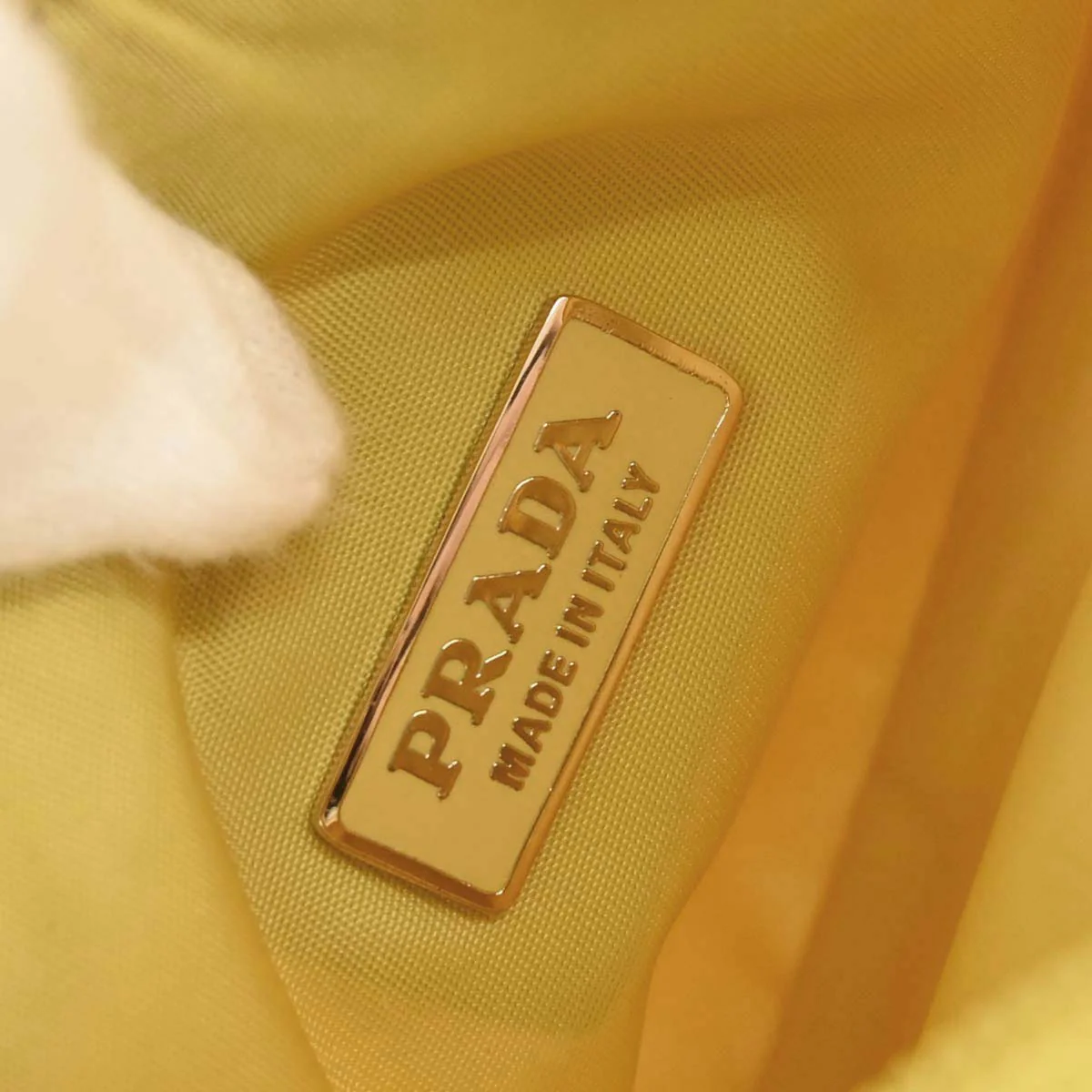Prada Yellow Nylon Handbag - Image 9