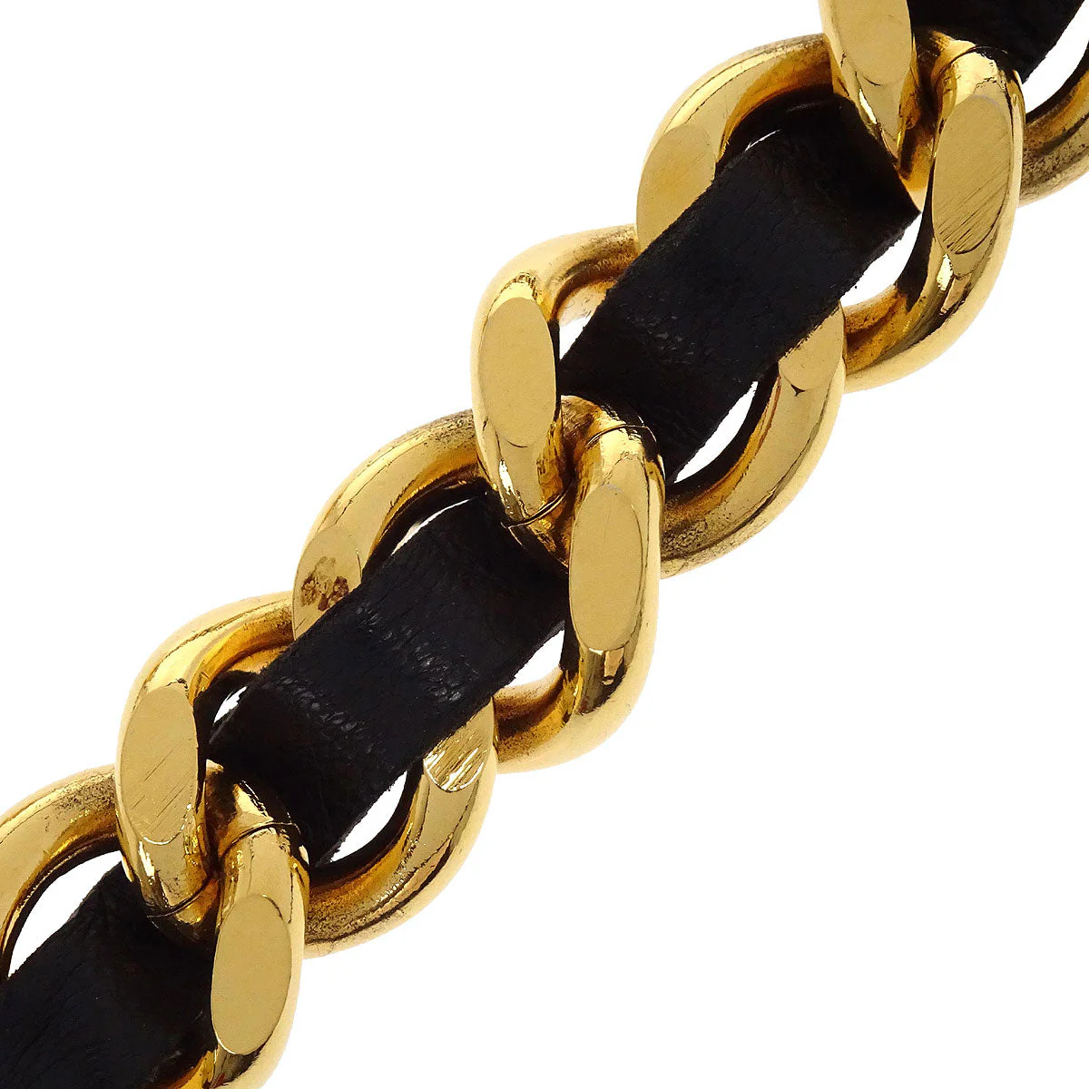 Chanel Chain Belt Medallion Gold Black 95A Small Good - Image 3