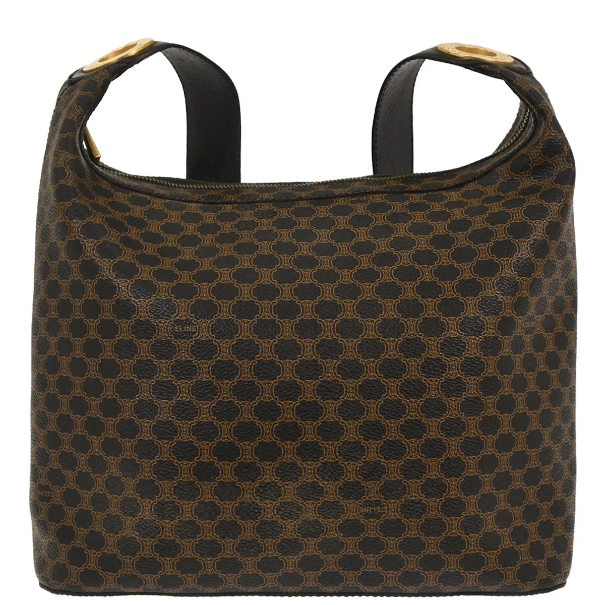 Celine Black PVC Macadam Shoulder Bag