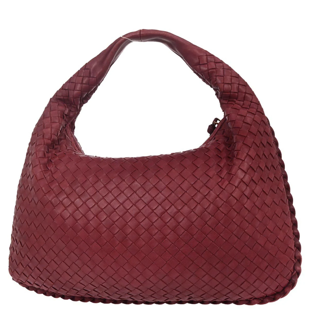 Bottega Veneta Red Lambskin Intrecciato Hobo Handbag - Image 2