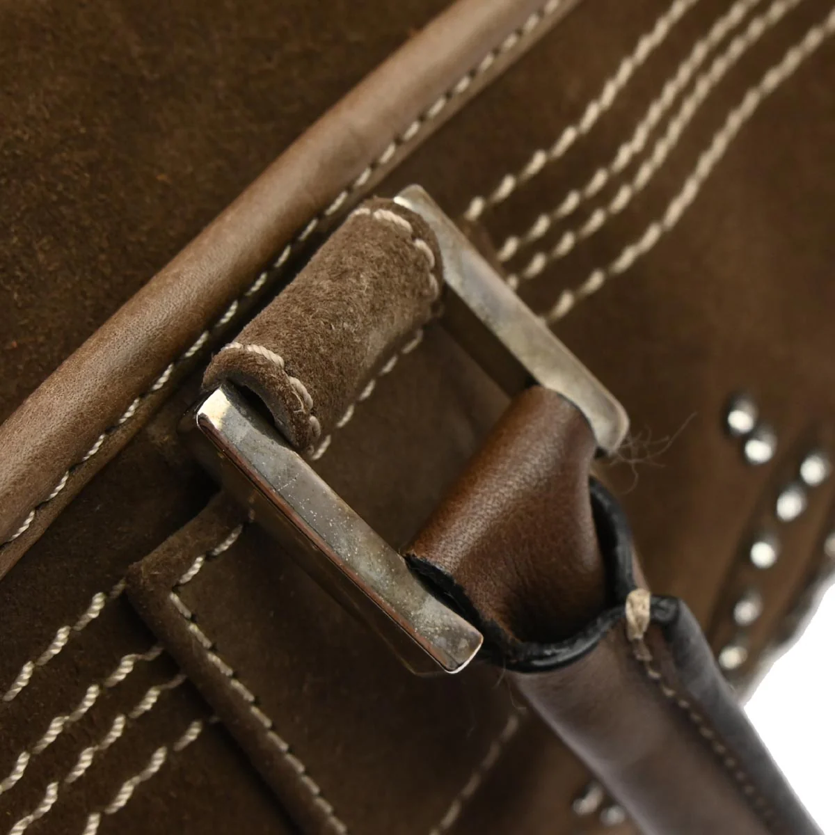 Loewe Brown Suede Amazona 44 Handbag - Image 5