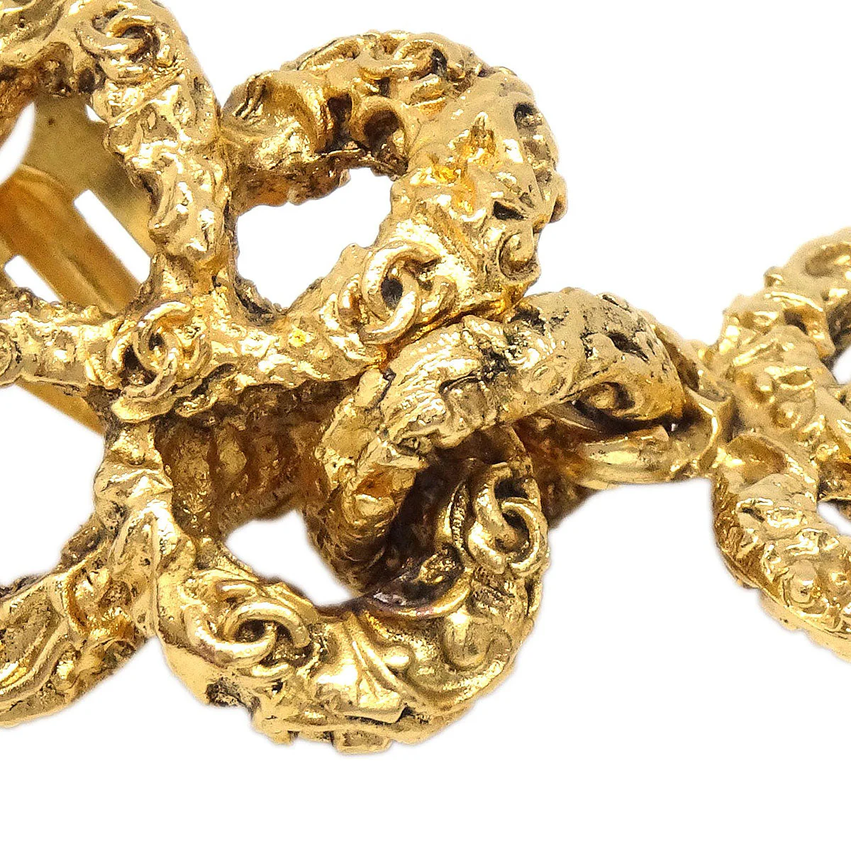 Chanel CC Dangle Earrings Clip-On Gold 93A - Image 2