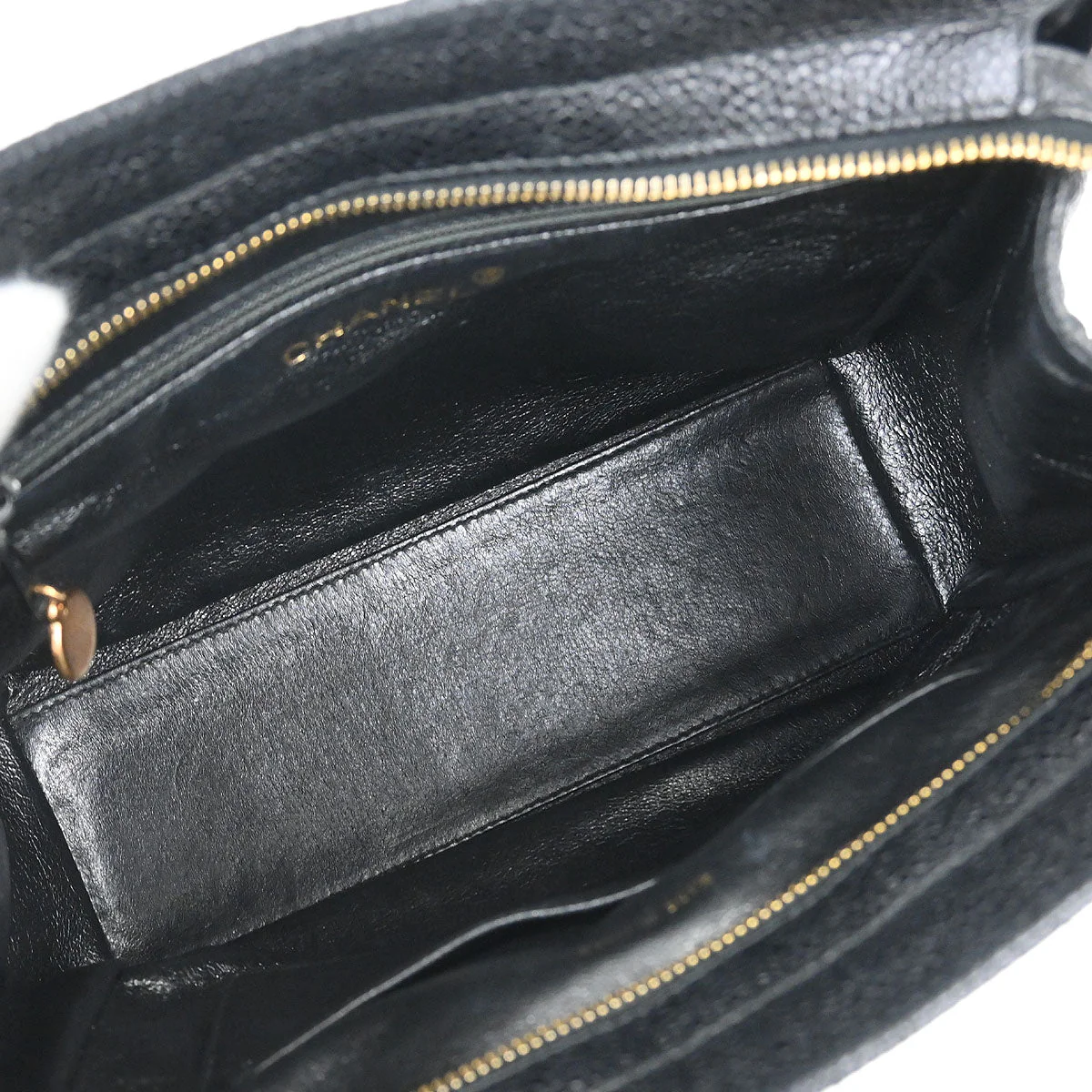 Chanel 1996-1997 Black Caviar Skin Tote Handbag - Image 7