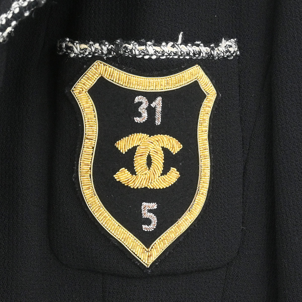 Chanel 2005 Emblem Single Breasted Jacket Black #38 - Image 4