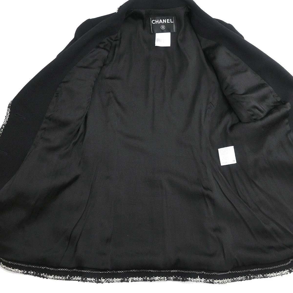Chanel 2005 Emblem Single Breasted Jacket Black #38 - Image 8