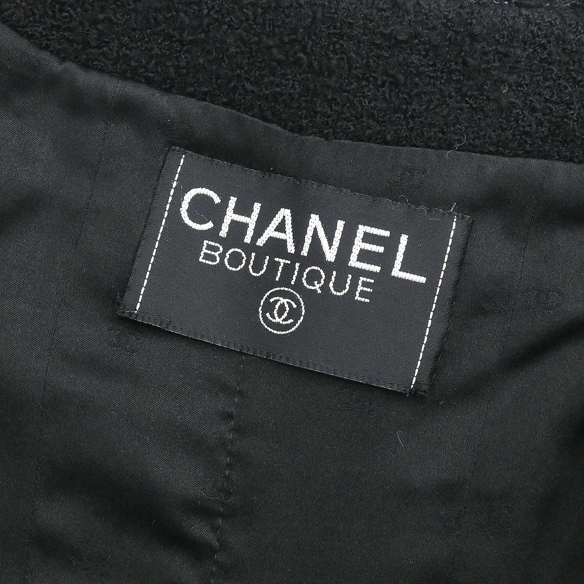 Chanel Collarless Single Breasted Jacket Black - Image 9