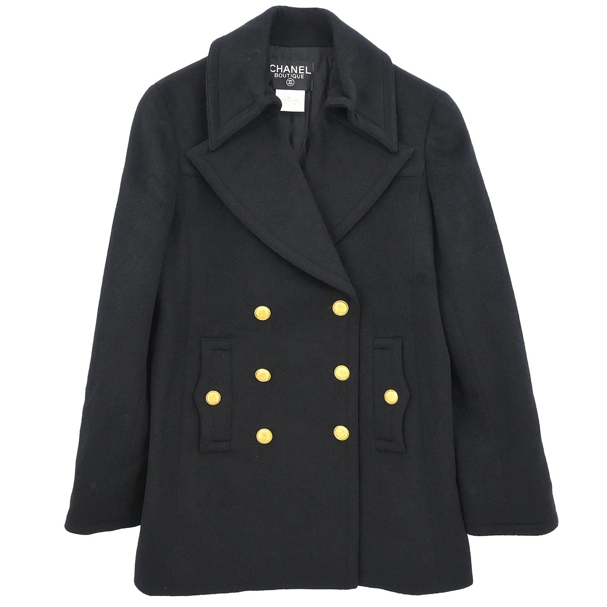 Chanel 1996 Double Breasted Jacket Black #38
