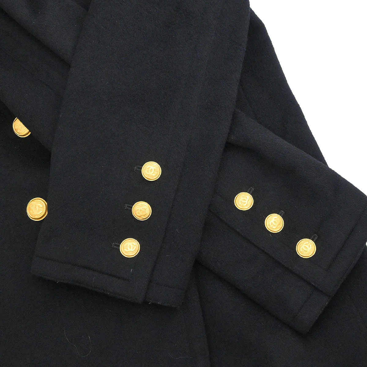 Chanel 1996 Double Breasted Jacket Black #38 - Image 5