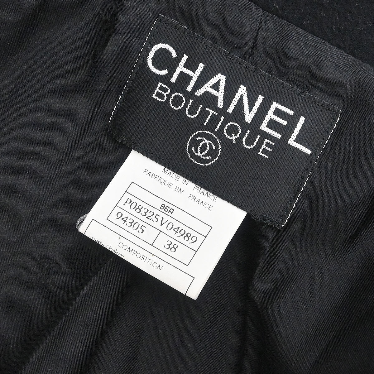 Chanel 1996 Double Breasted Jacket Black #38 - Image 9