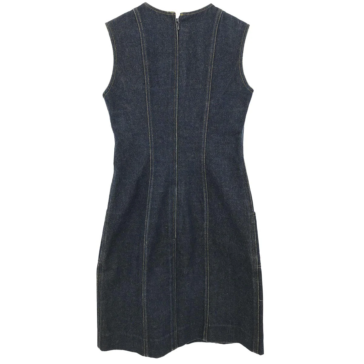 Chanel Sleeveless Denim Dress Navy #38 - Image 2