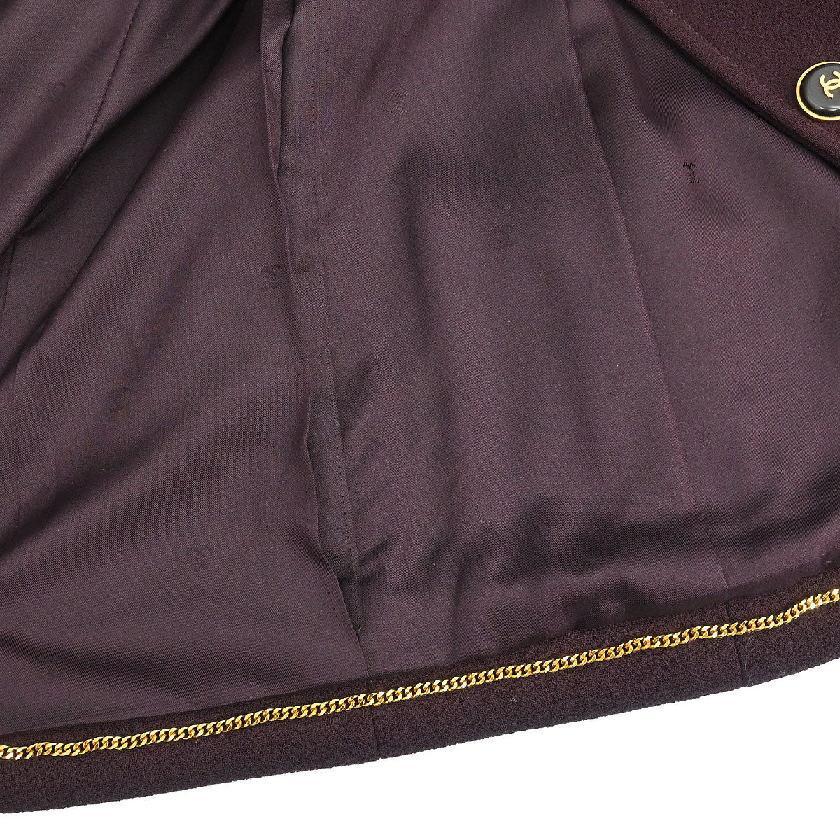 Chanel 1995 Single Breasted Jacket Bordeaux #40 - Image 11
