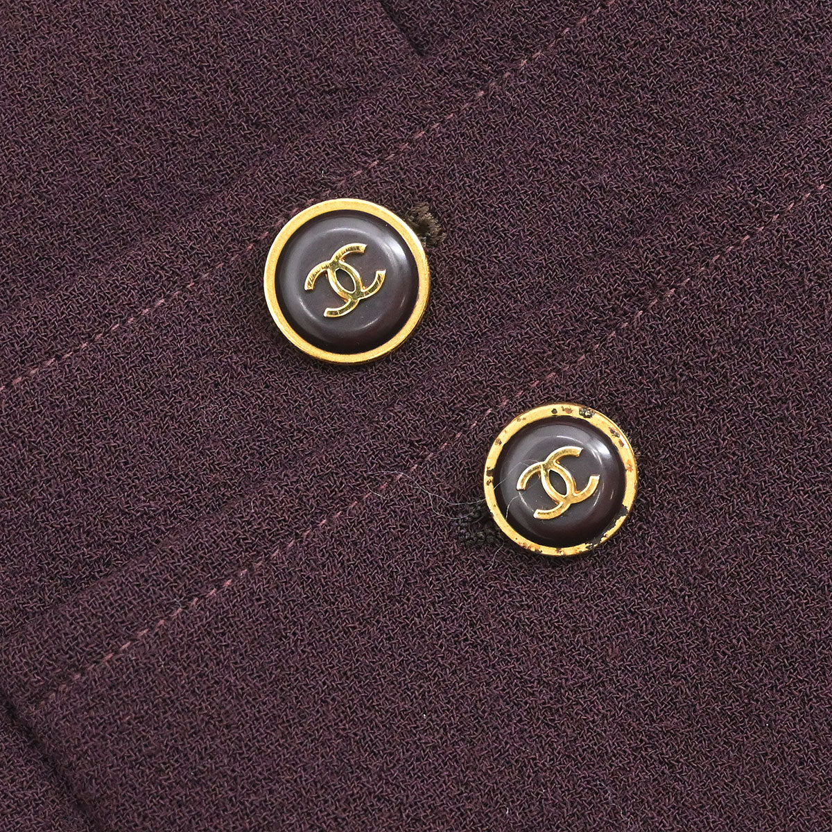 Chanel 1995 Single Breasted Jacket Bordeaux #40 - Image 3