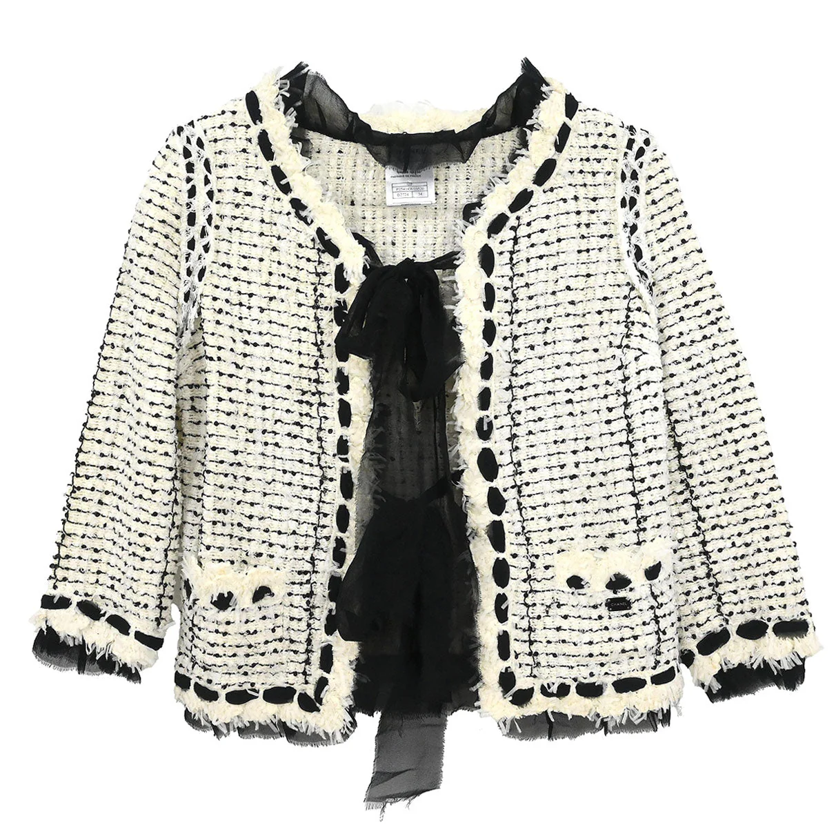 Chanel 2005 Single Breasted Jacket White #34
