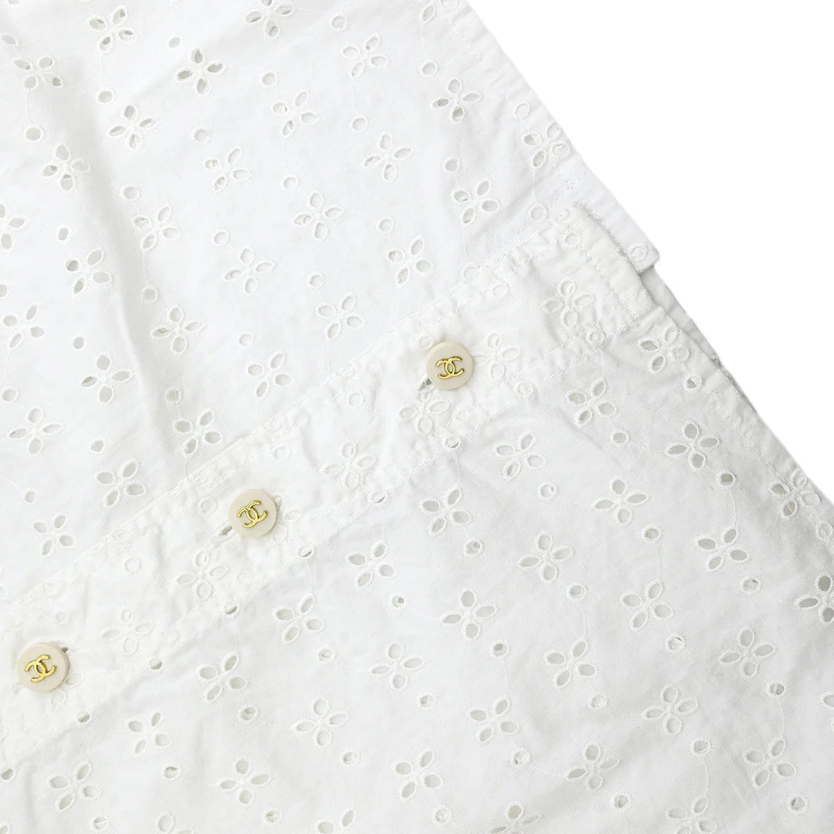 Chanel Top Blouse White #34 - Image 5