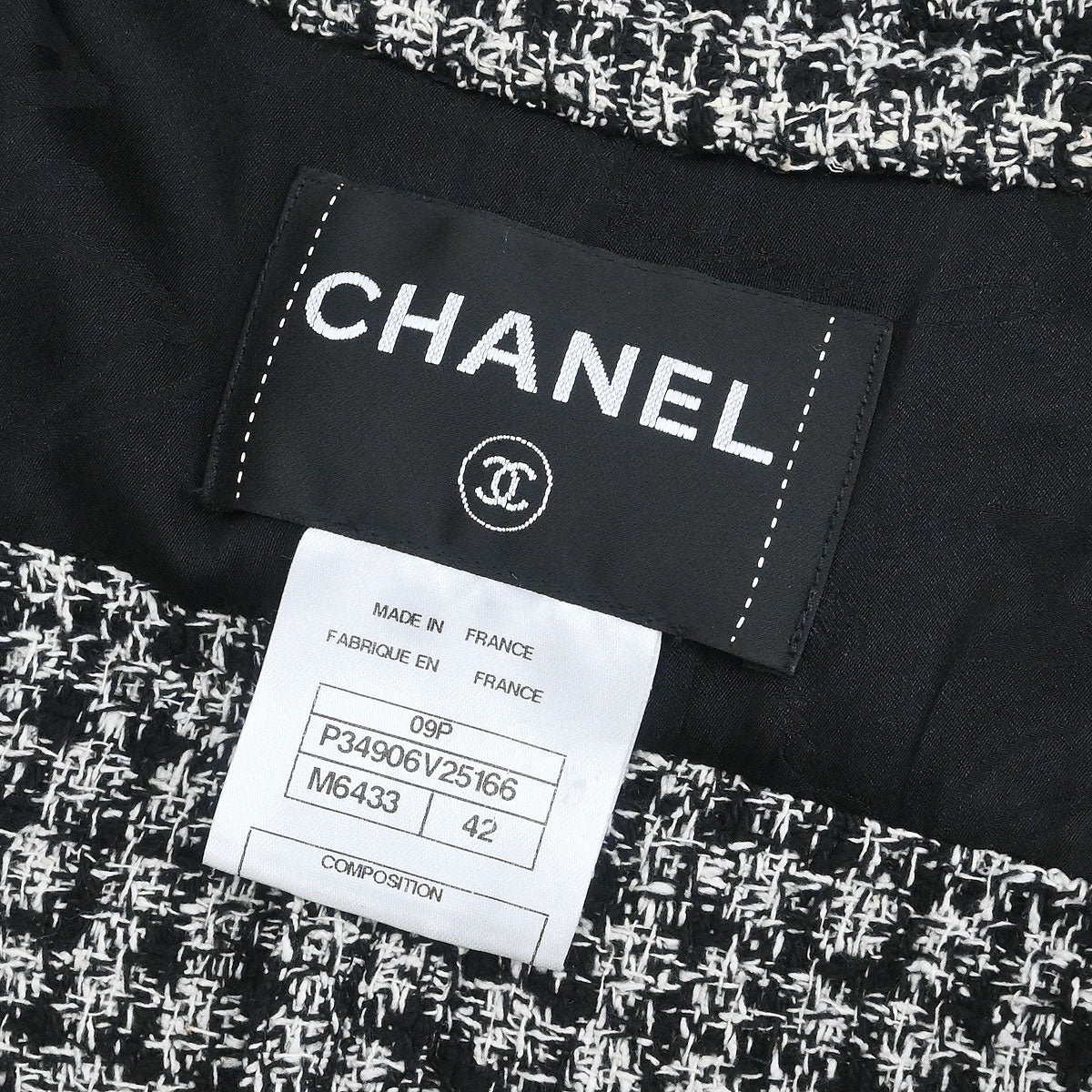 Chanel 2009 Single Breasted Jacket Tweed Black #42 - Image 10