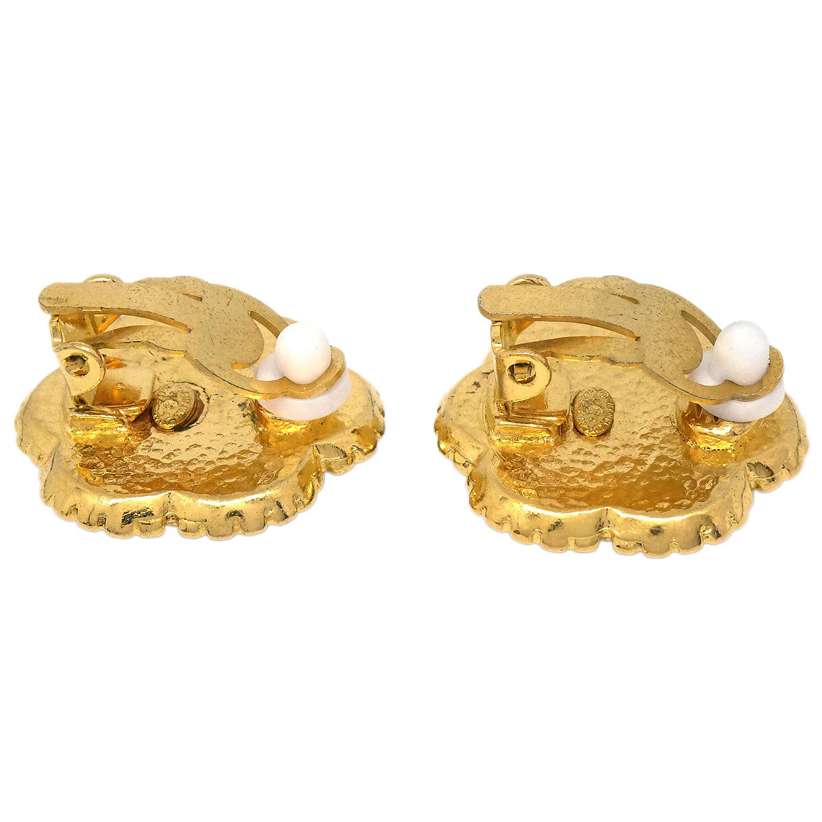 Chanel Flower Clip-On Earrings Gold 96A - Image 3