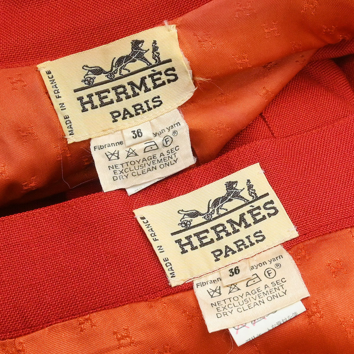 Hermes Setup Suit Jacket Skirt Red #36 - Image 11