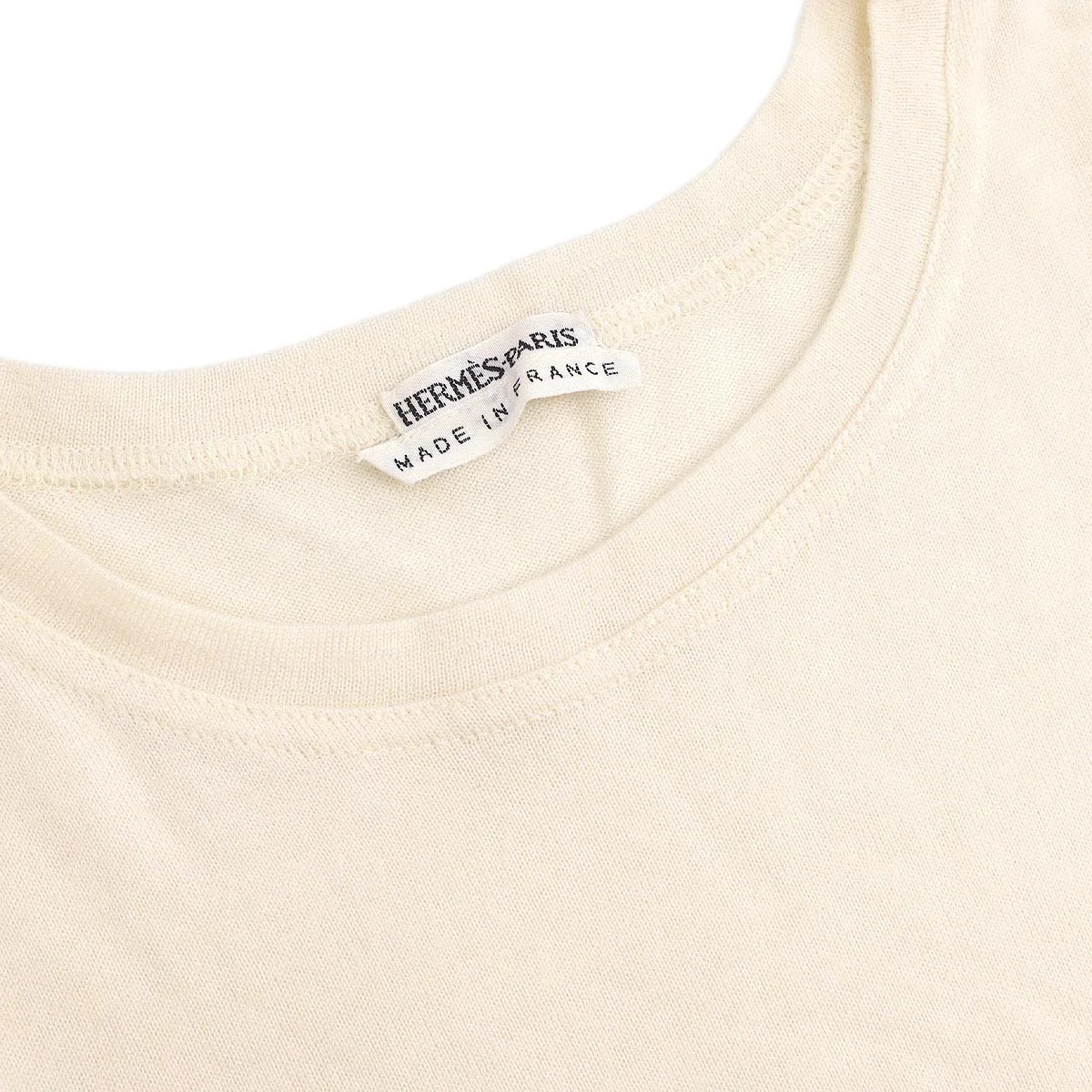 Hermes Short Sleeve T-shirt Top Ivory #36 - Image 3