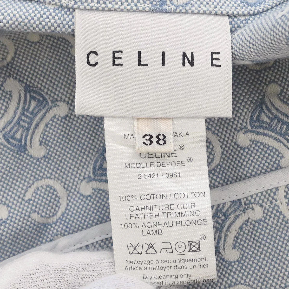 Celine Zip Up Jacket Macadam Light Blue #38 - Image 10