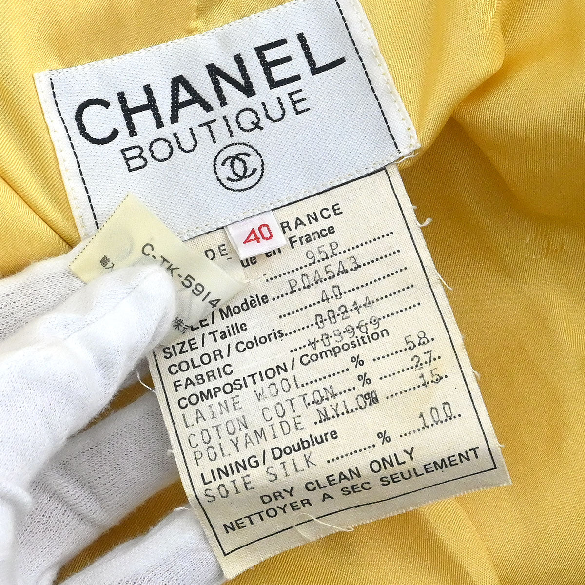 Chanel 1995 Single Breasted Jacket Yellow #40 - Image 11
