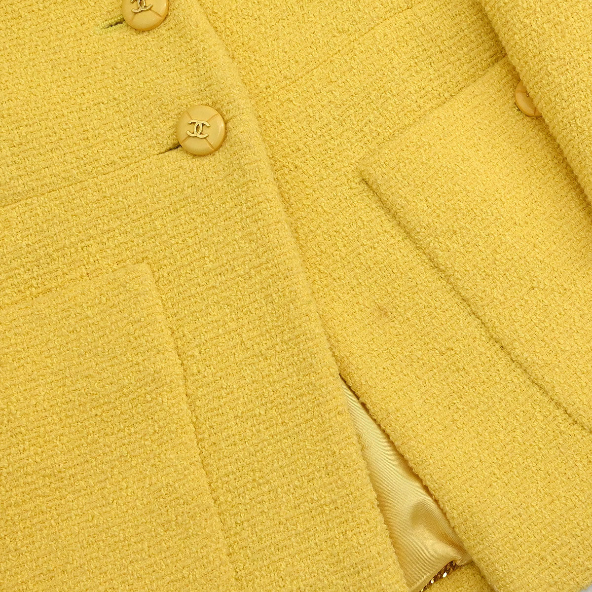 Chanel 1995 Single Breasted Jacket Yellow #40 - Image 3