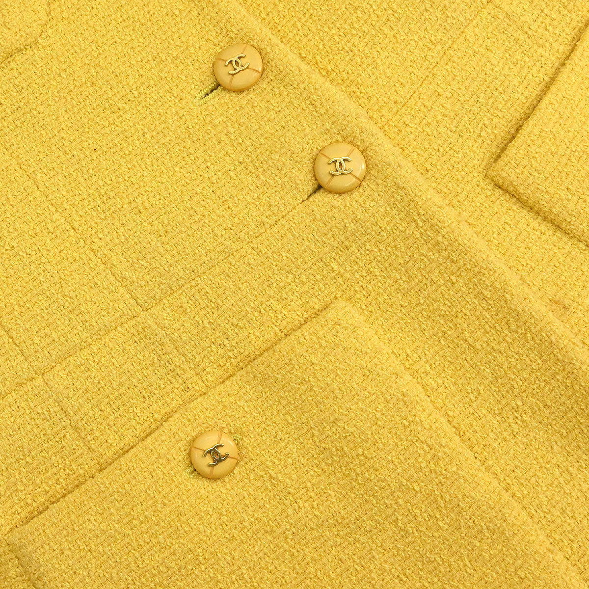 Chanel 1995 Single Breasted Jacket Yellow #40 - Image 7