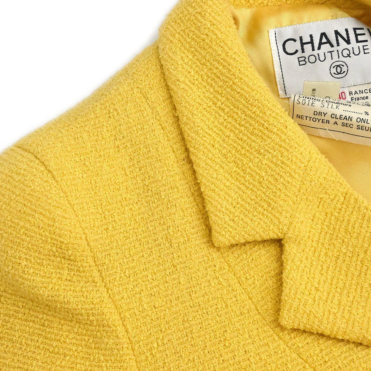 Chanel 1995 Single Breasted Jacket Yellow #40 - Image 8