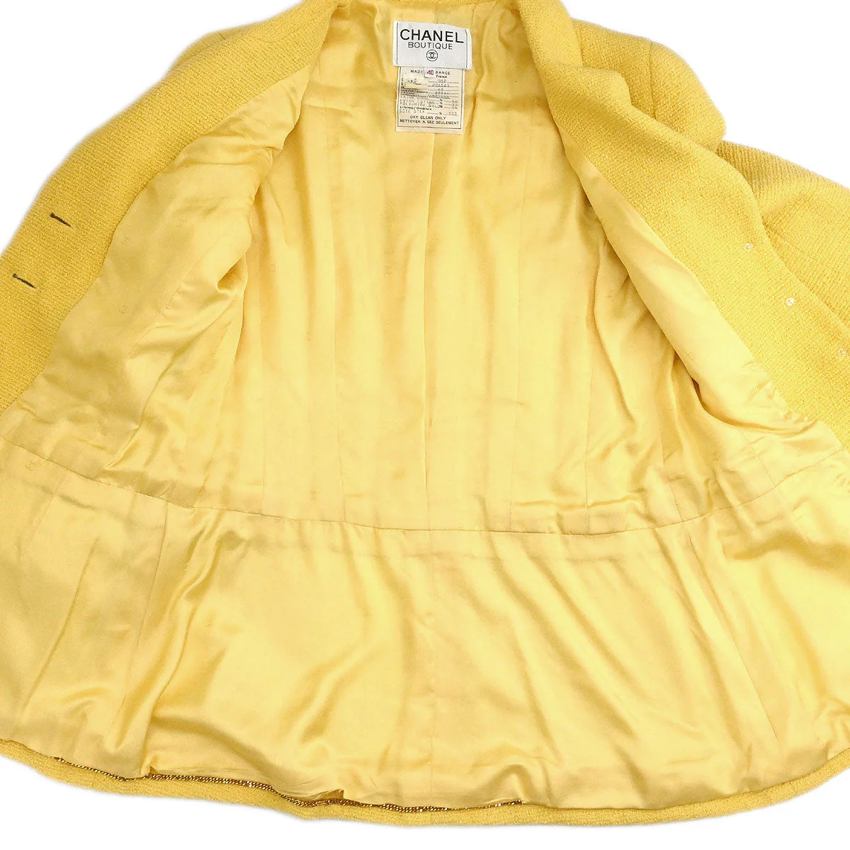 Chanel 1995 Single Breasted Jacket Yellow #40 - Image 9