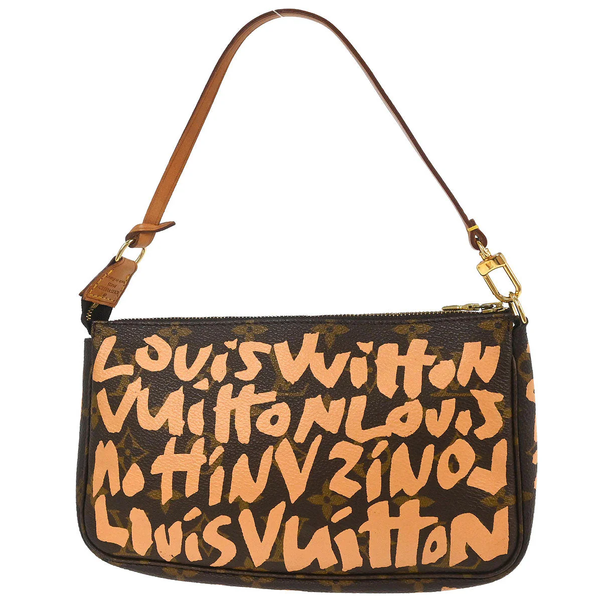 Louis Vuitton 2001 Beige Graffiti Pochette Accessoires Handbag - Image 2